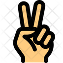 Two Finger Victory Hand Sign Icon