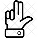 Raise Finger Gesticulate Hand Palm Icon