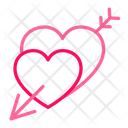 Two Hearts With Arrow Icon