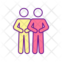 Two Persons Doing Respiratory Excercise Icon