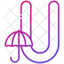 Umbrella Alphabet Shape And Symbol Icon