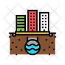 Urban Drainage Line Icon