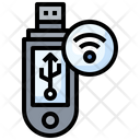 Usb Drive Data Storage Wifi Signal Icon