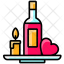 Valentines Day Wine And Candle Icon