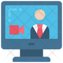 Video Call Computer Conference Icon