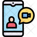 Video Call Mobile Stay At Home Icon