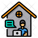 Home Work From Home Chat Icon