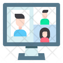 Video Conference Meeting Screen Icon