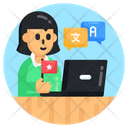 Online Language Learning Video Language Learning Online Language Class Icon