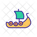 Viking Contour Ship Icon
