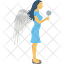 Fairy Girl With Wings Star Symbol Icon