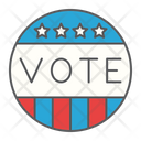 Vote Badge Democratic Icon