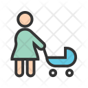 Walking Baby Stroller Icon