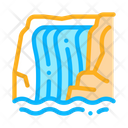 Waterfall Mountains Landscape Icon