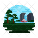 Waterfall Scene  Icon