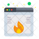 Website Security Data Fire Icon