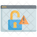 Website Unlock Error Web Security Warning Web Security Error Icon