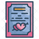Wedding Certificate Marriage Certificate Love Greeting Icon