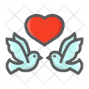 Dove Wedding Heart Icon
