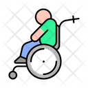 Wheel Chair Paralyzed Health Icon