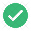 White check mark on green circle flat design  Icon