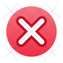 White cross mark on red circle  Icon