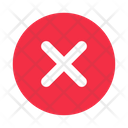 White cross mark on red circle flat design  Icon