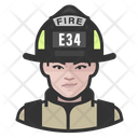 White Female Firefighter White Female Icon