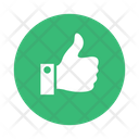 White like thumb on green circle  Icon