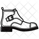 White Monk Strap Boots Shoes  Icon