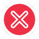 White outline cross on red circle  Icon