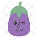 Winkey Brinjal Face Emoticon Emotion Icon