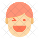 Winking Man Emotion Face Icon