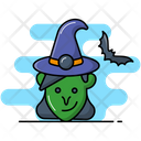 Witch Broom Hat Icon