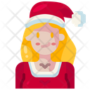 Woman Santa Hat Caucasian Icon