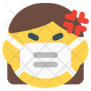 Woman Angry Emoji With Face Mask Emoji Icon