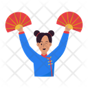 Woman Celebrating Chinese New Year  Icon