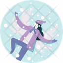 Woman Enjoy Winter Icon