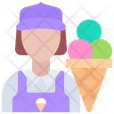 Woman Ice Cream Seller Icon