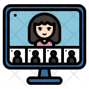 Woman Meeting Meeting Online Meeting Icon