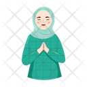 Woman Muslim Character Eid Ramadan Icon