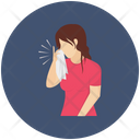Woman Sneezing Ill Infectious Icon