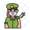 Woman Soldier Vaccination Icon