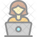 Woman Typing Icon