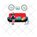 -women sitting on sofa  Icon