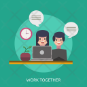 Work Together Laptop Icon
