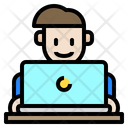 Man Working Laptop Icon