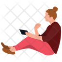 Working In Park Online Working Woman Working Icon