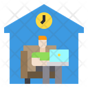 Man Working Home Icon