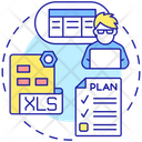 Working with spreadsheets  Icon
